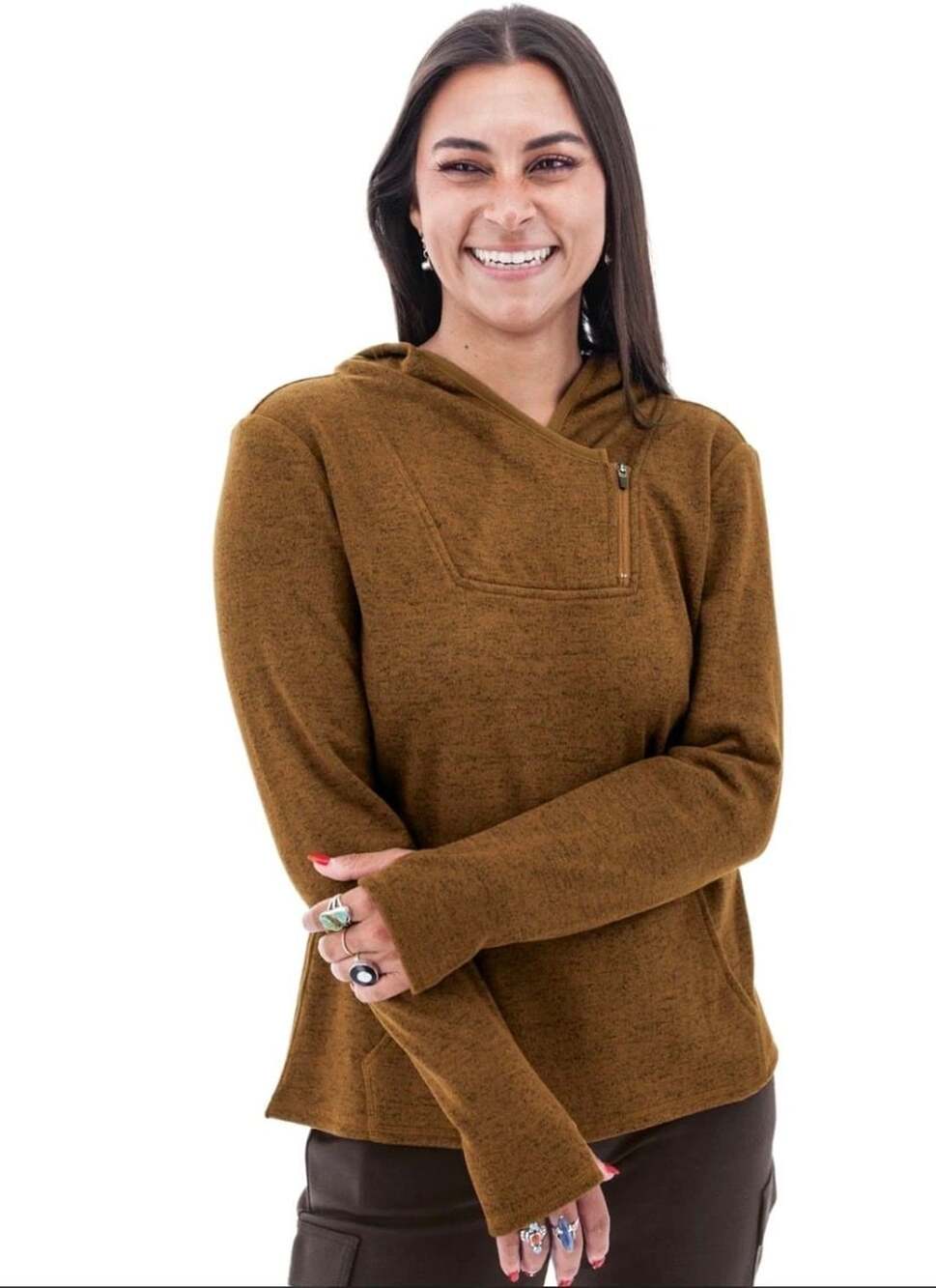 Aventura Women's Perfect Fleece Hoodie Brown Size Large